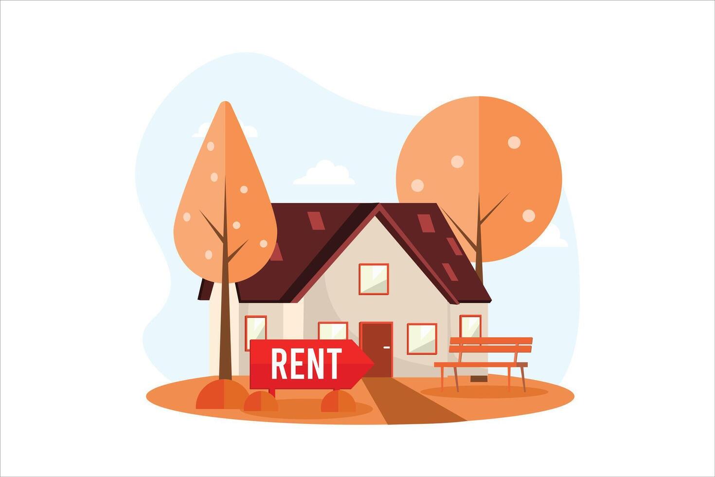 Real Estate Flat Illustration Design vector