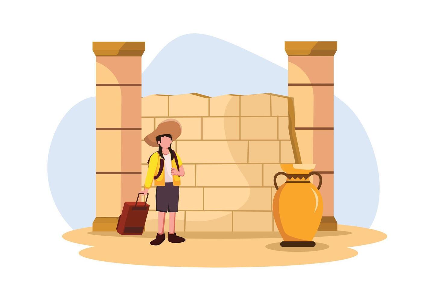 Vacation Traveler Flat Design Illustration vector