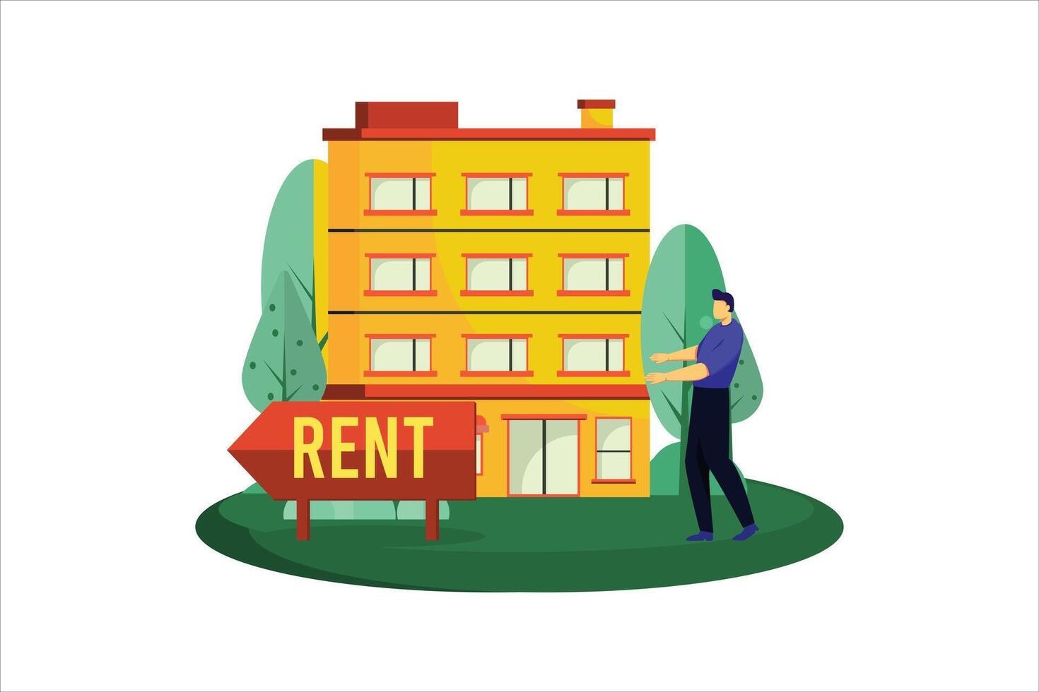 Real Estate Flat Illustration Design vector