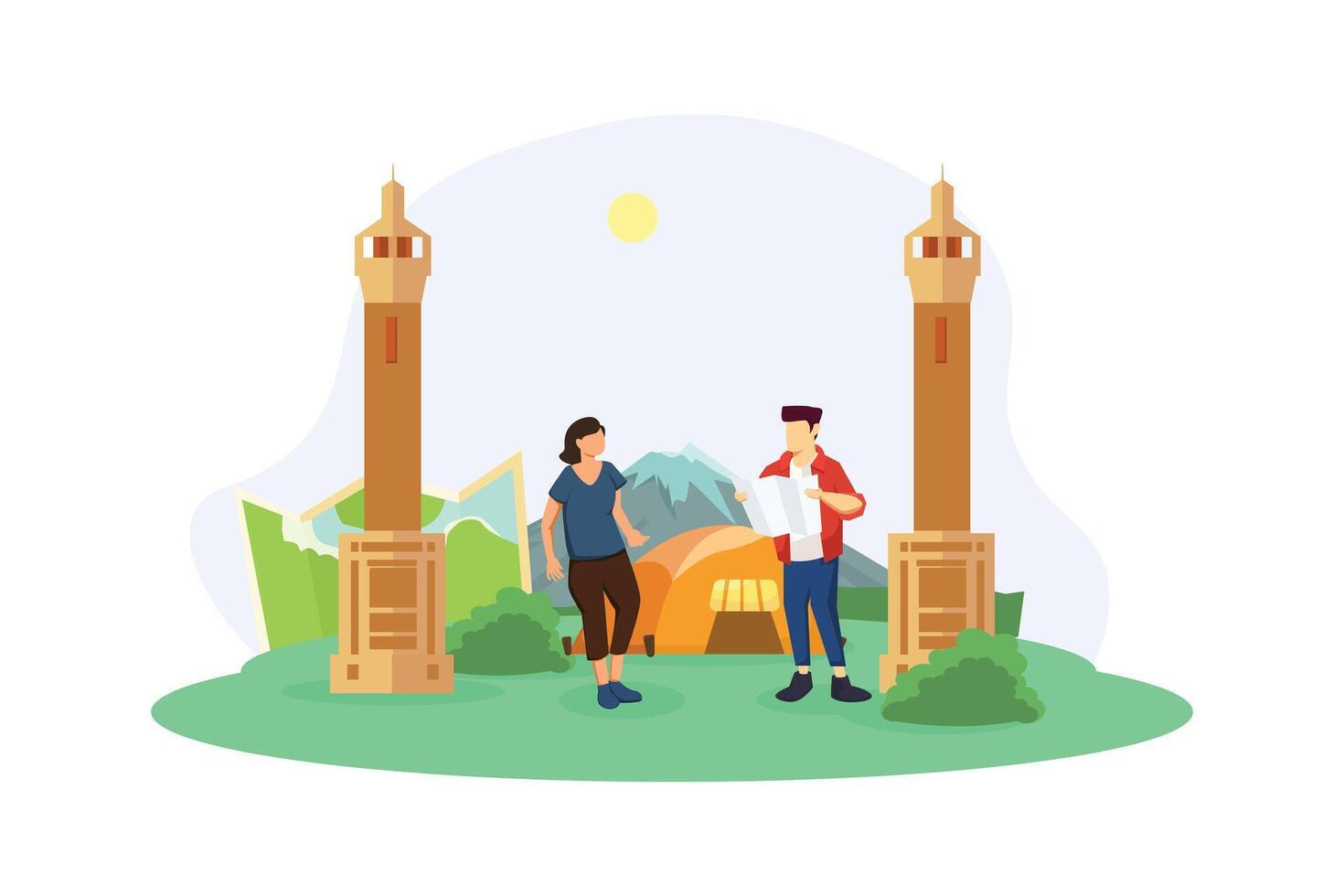 Vacation Traveler Flat Design Illustration vector