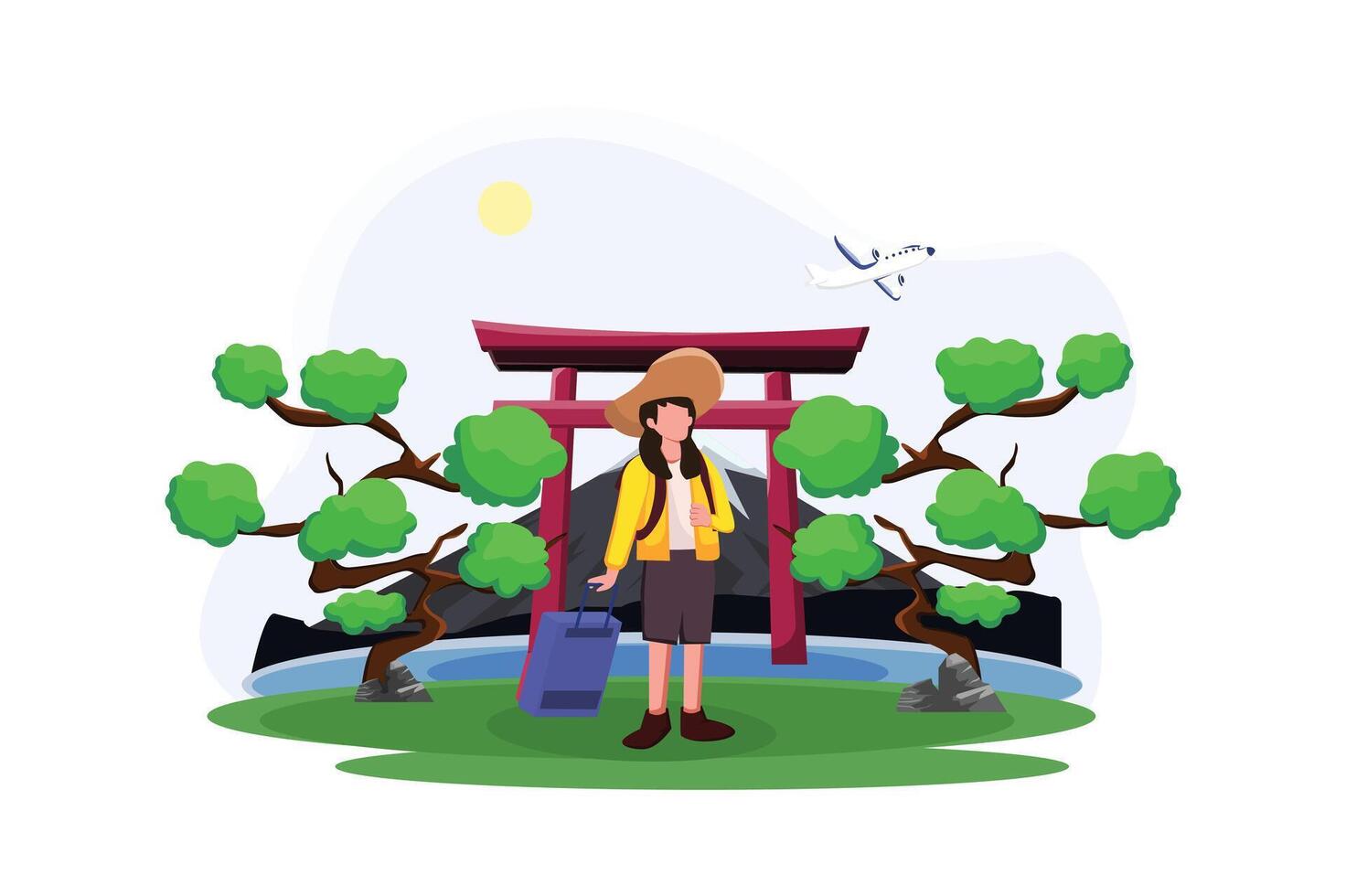 Vacation Traveler Flat Design Illustration vector