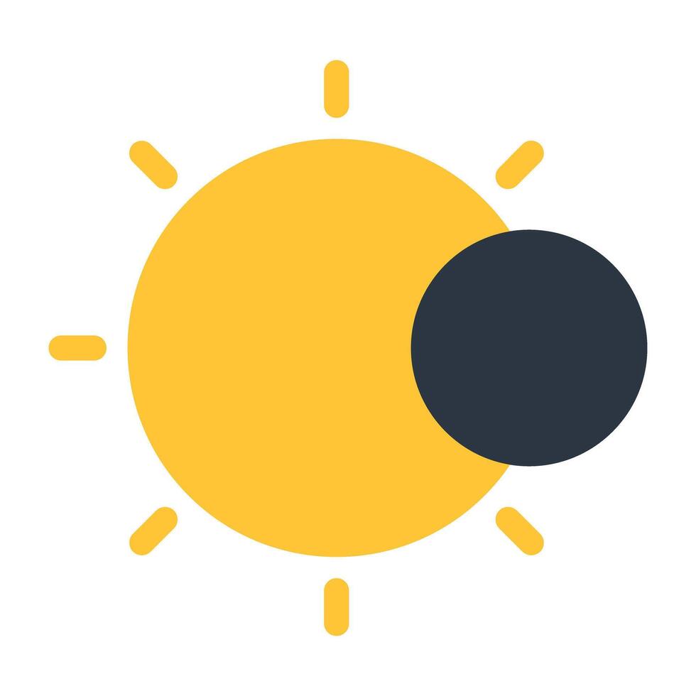 un moderno diseño icono de parcial solar eclipse vector