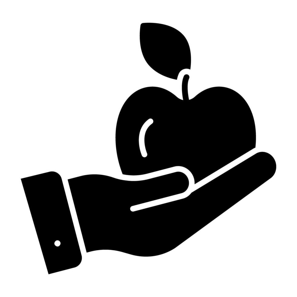 un encantador icono de fruta, manzana vector