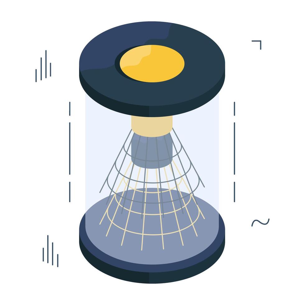 bádminton pajarito icono, isométrica diseño de volante vector