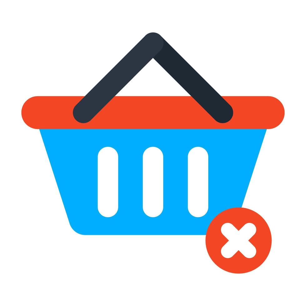 A unique design icon of remove from basket vector