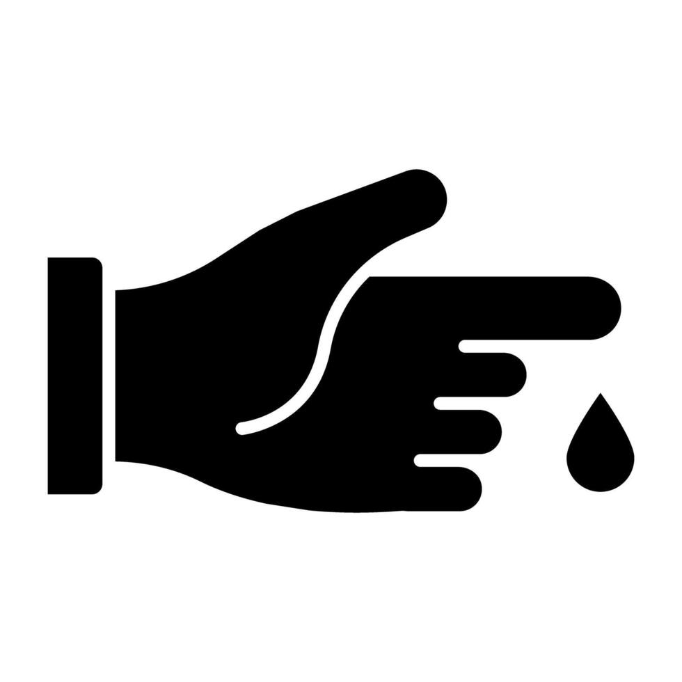 solid design icon of finger cut vector