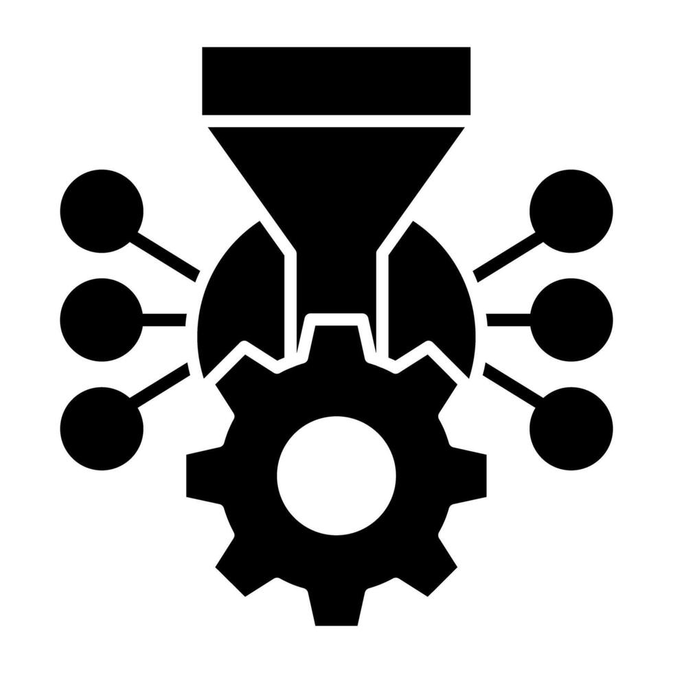 A creative design icon of funnel management vector