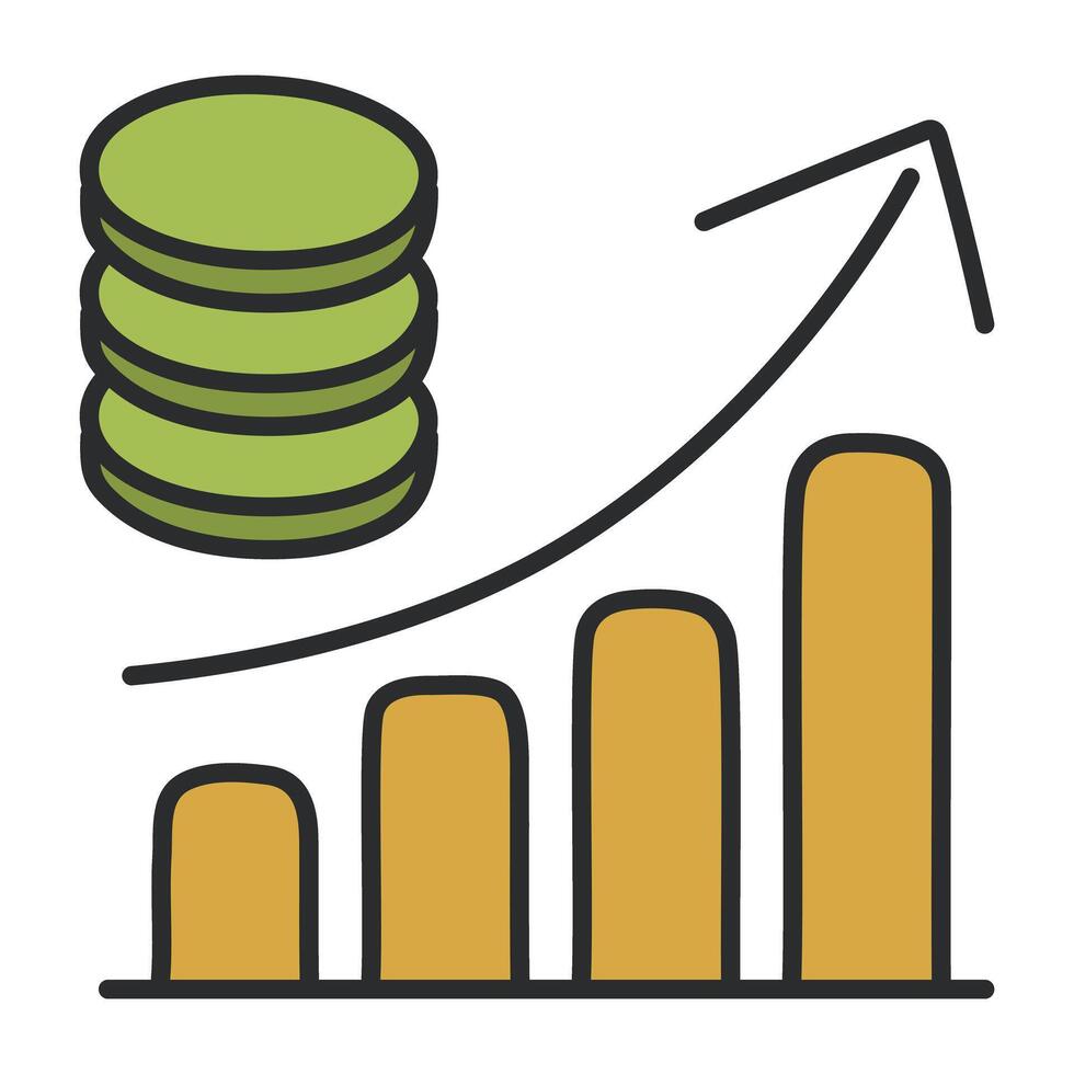 Premium download icon of growth chart vector