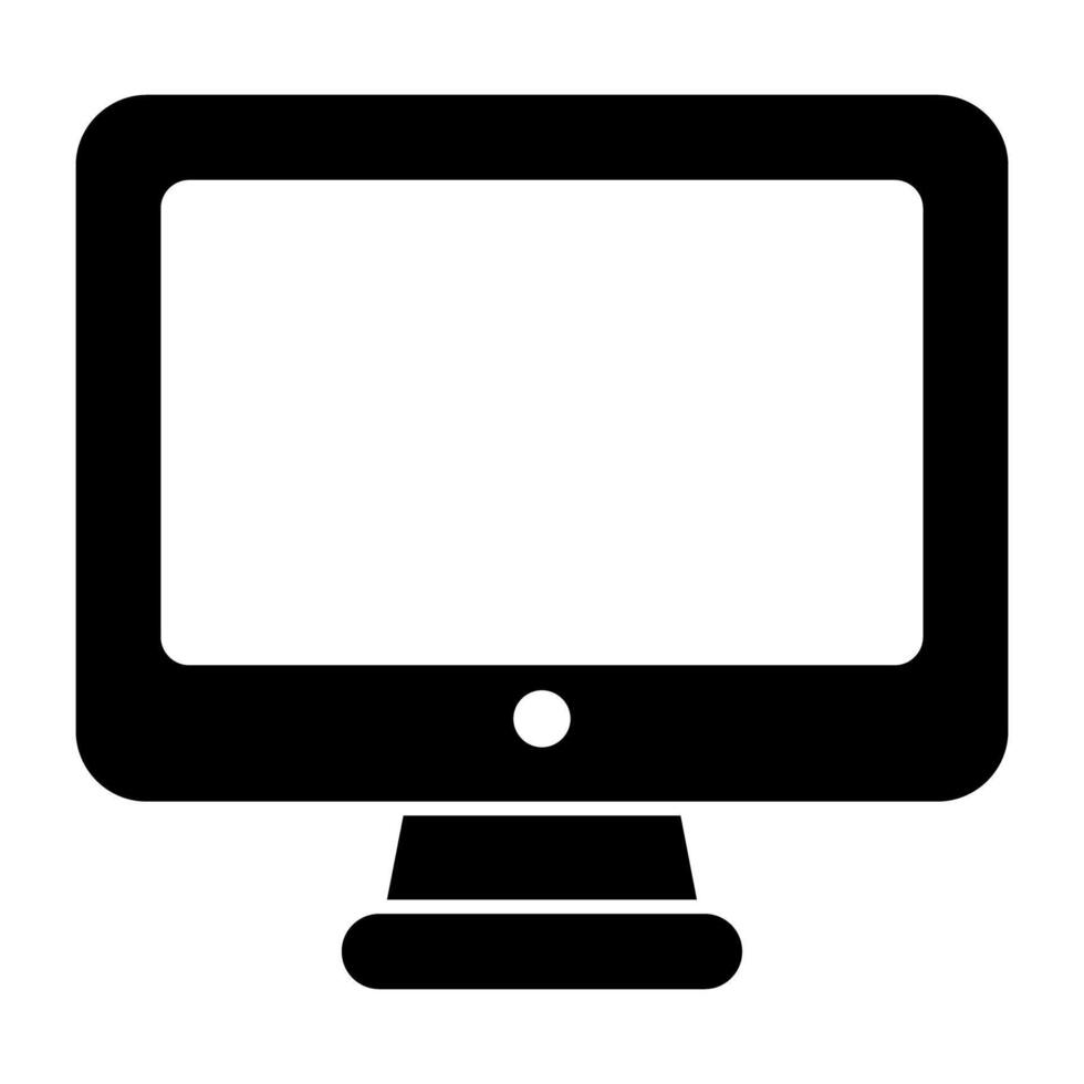 An icon design of monitor in solid style vector