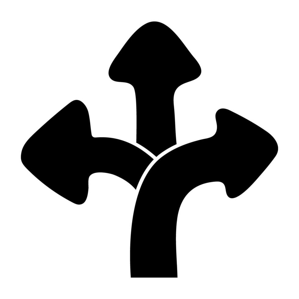 A modern style icon of triple arrows vector