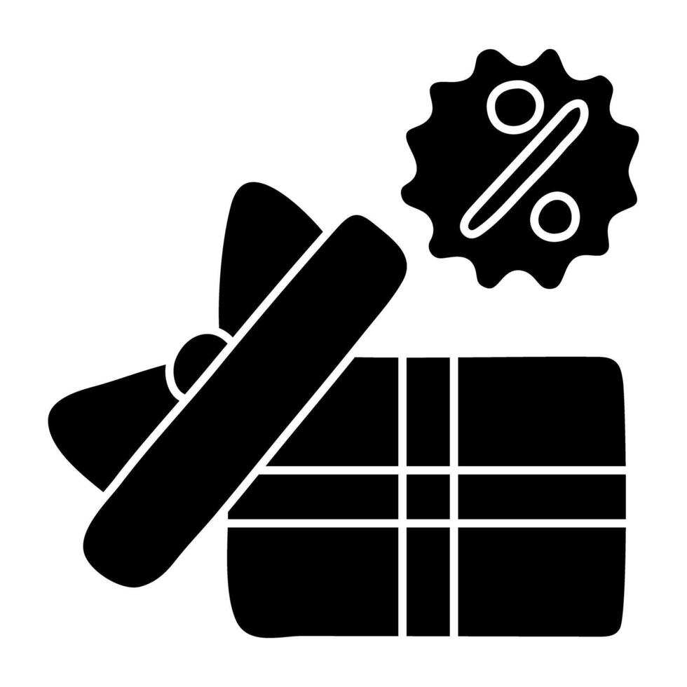 An icon design of discount gift vector