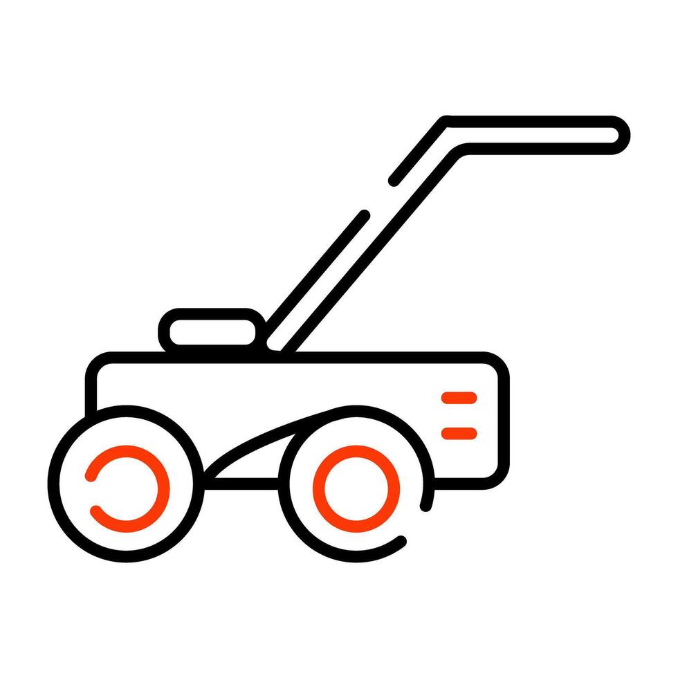 A lawn mower machine icon in unique design vector