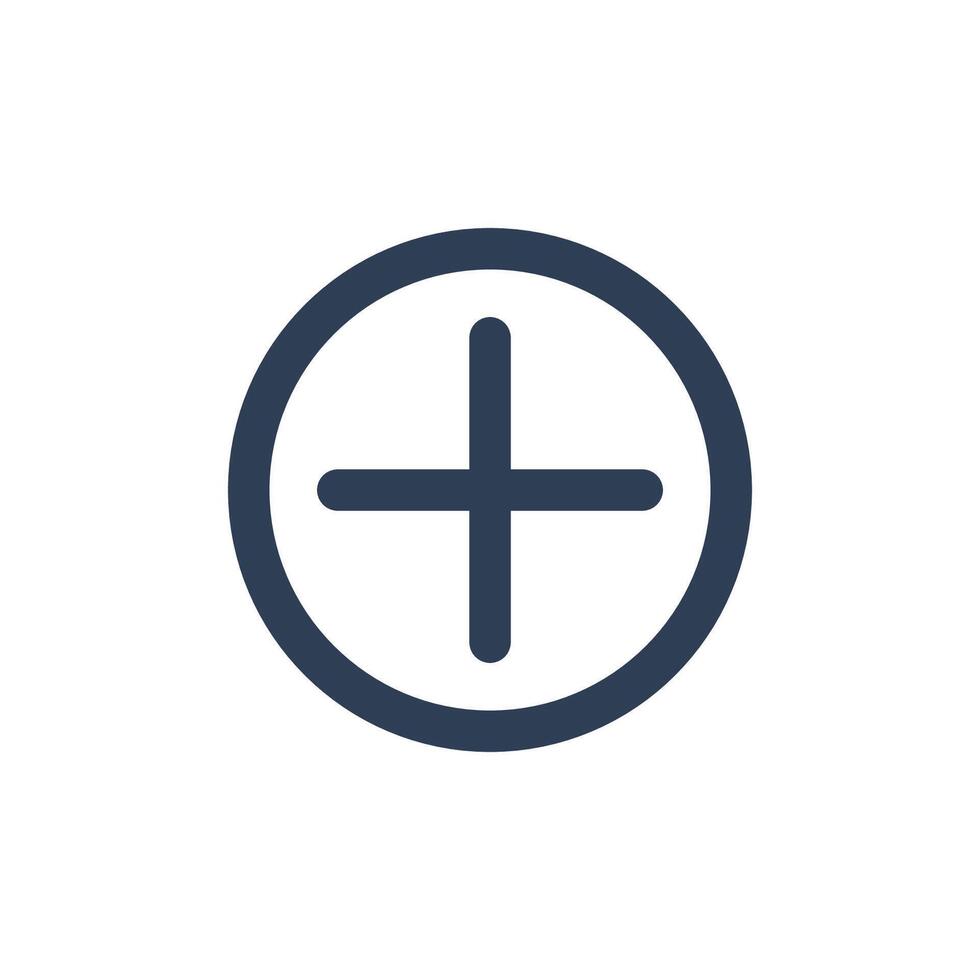 Plus Sign inside Circle Icon vector flat Style