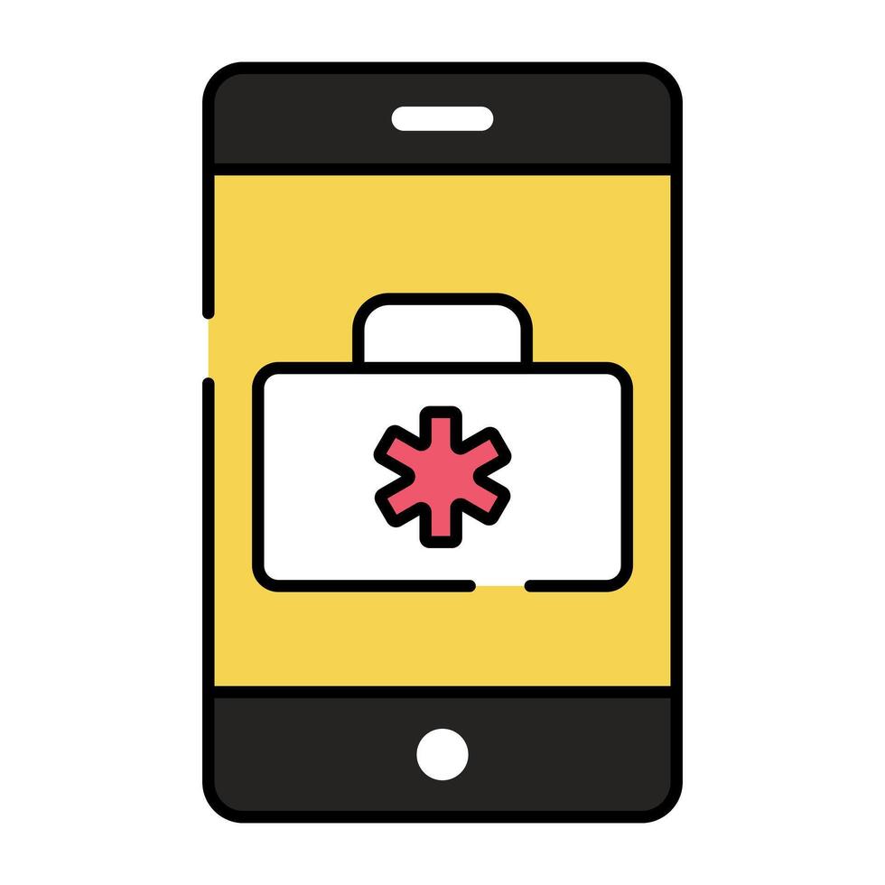 Mobile healthcare icon in flat design vector