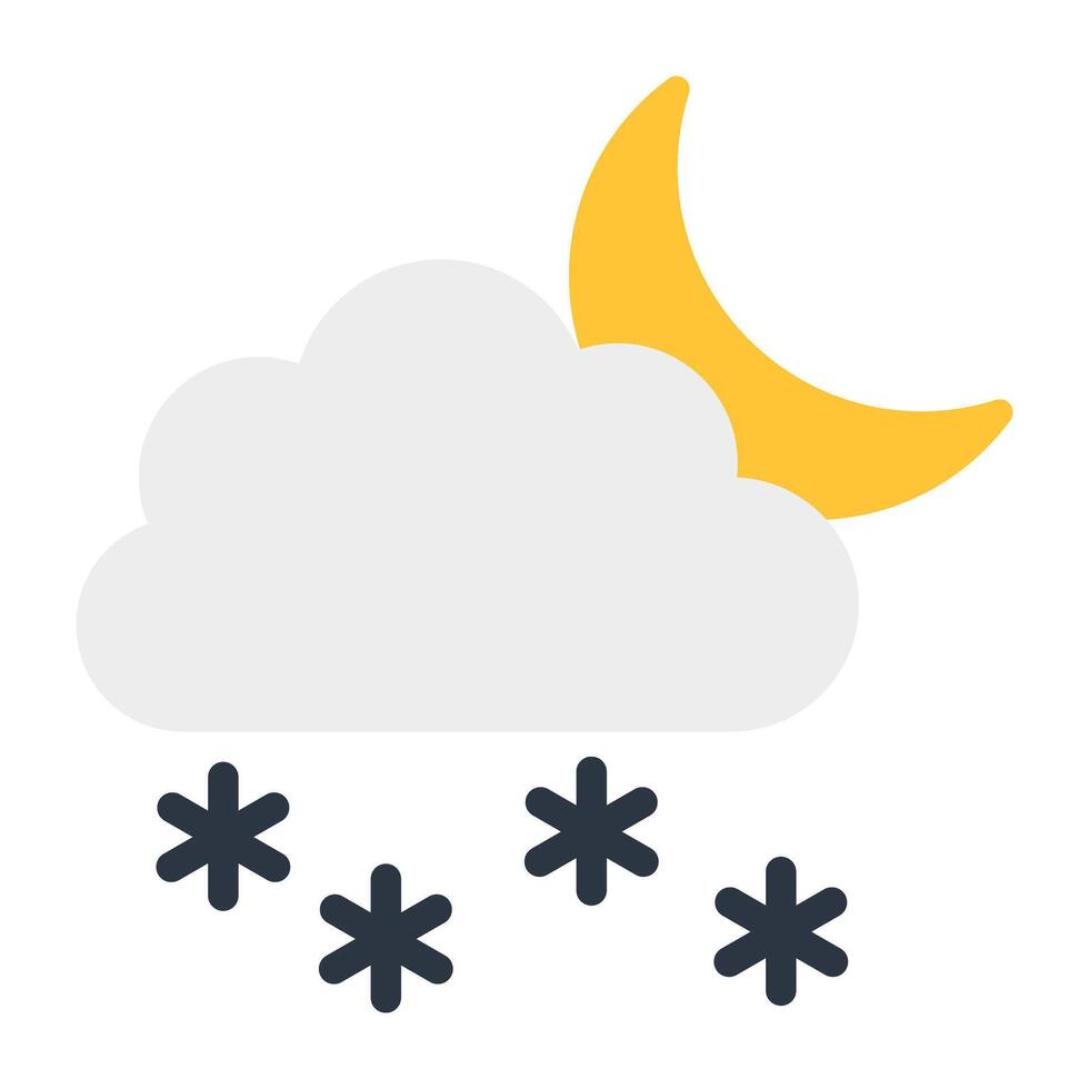Trendy vector design of night snowfall