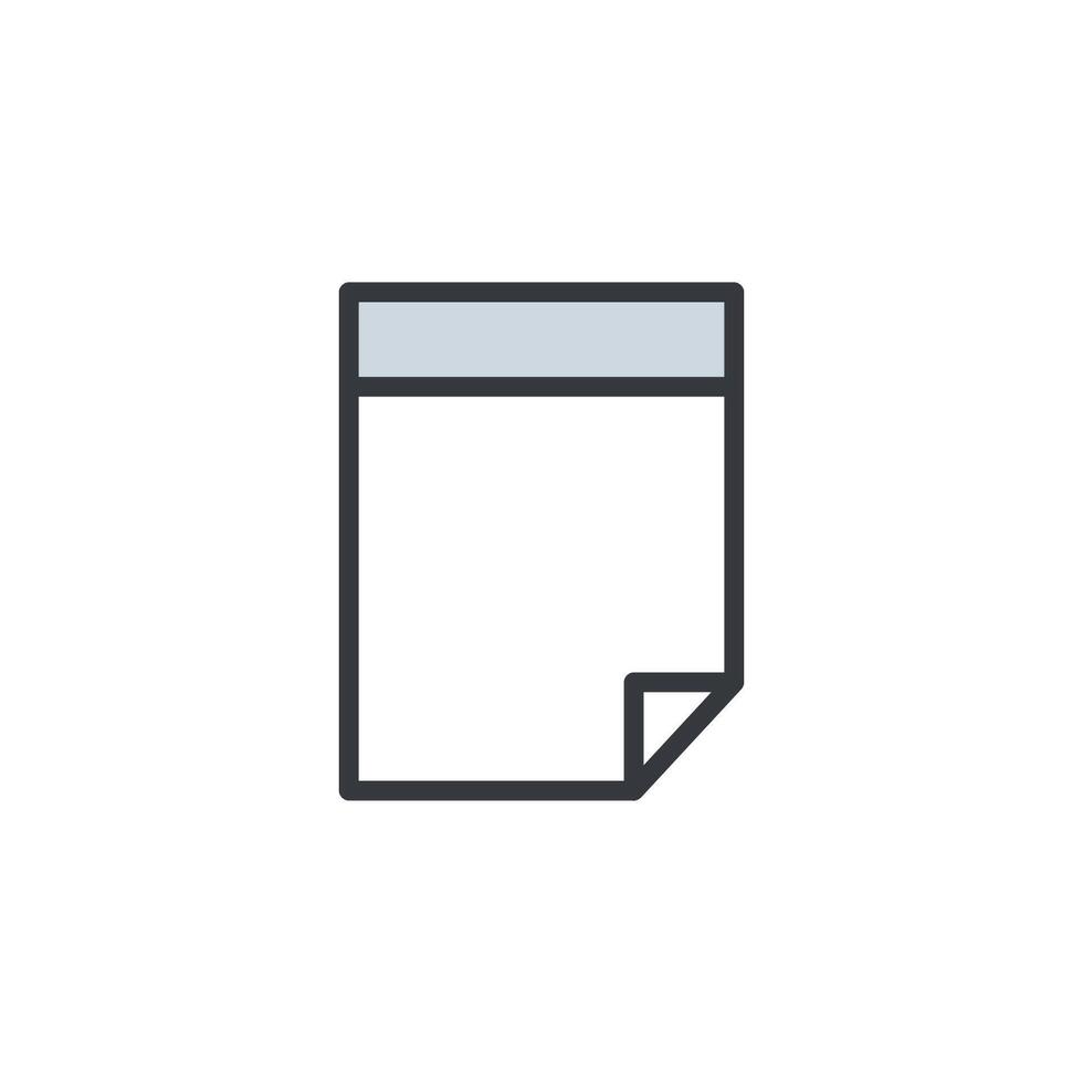 bloc, papel, documento icono plano estilo vector icono