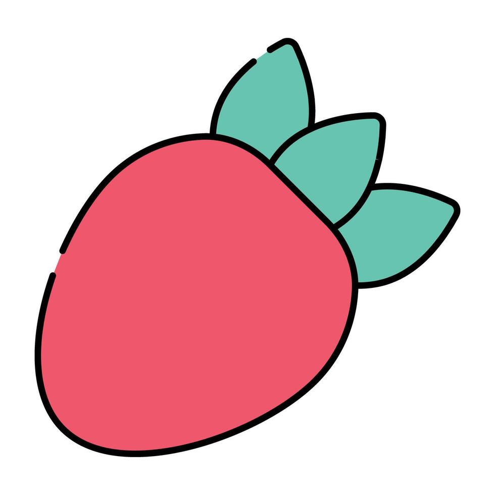 un encantador icono de fruta, fresa vector
