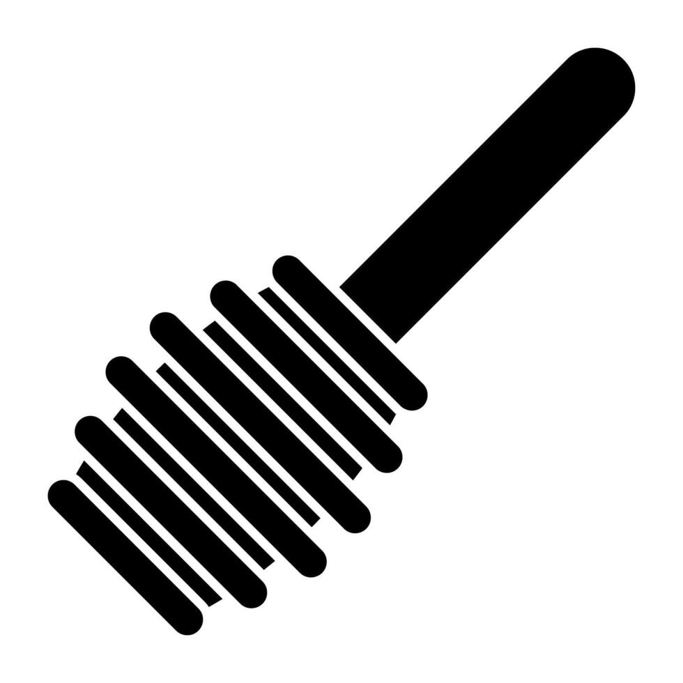 A solid design icon of honey dipper vector