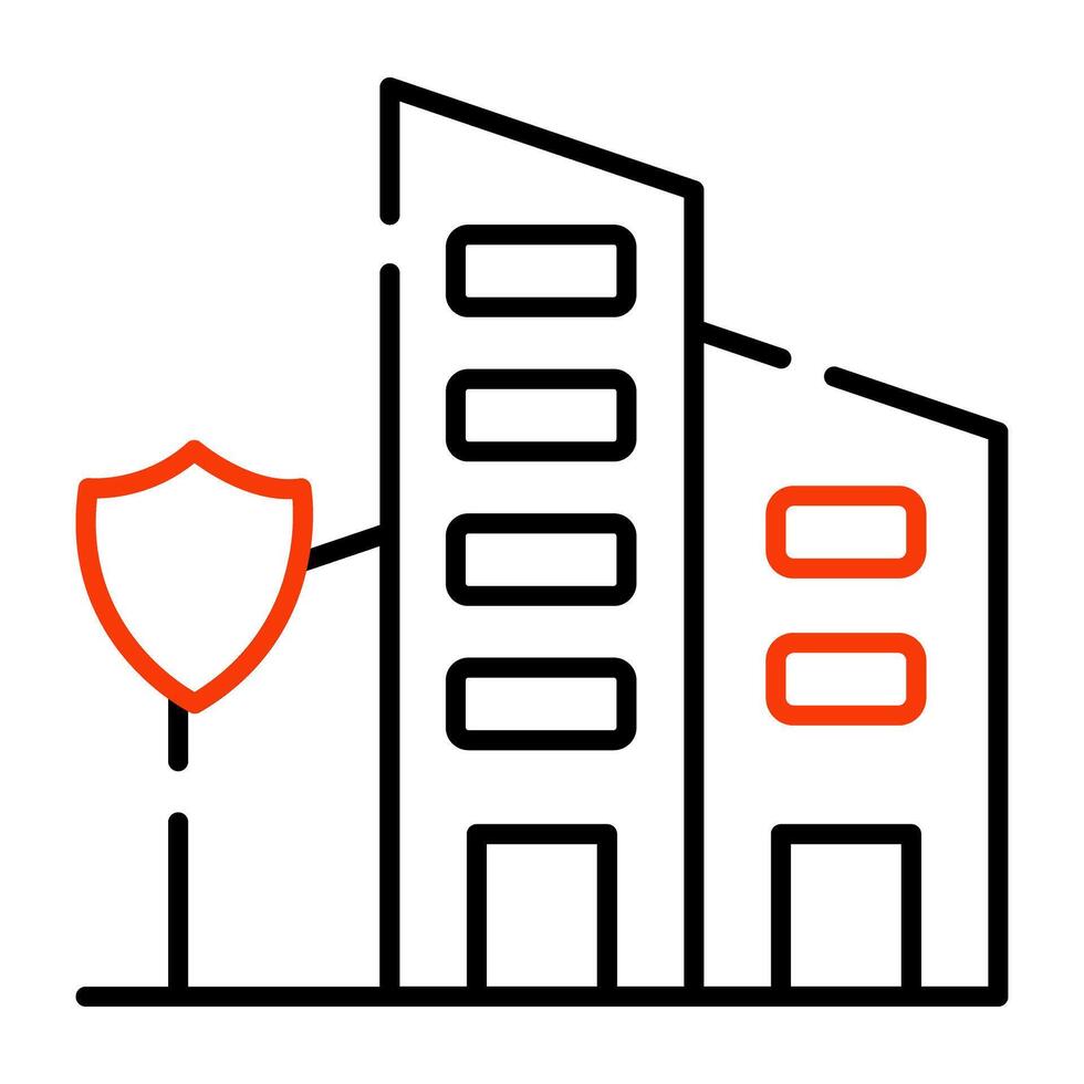 Trendy design icon of secure building vector
