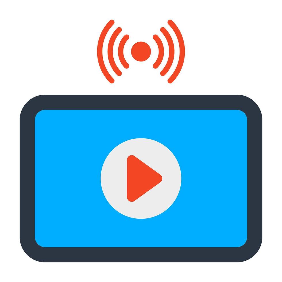 A colorful design icon of video streaming vector