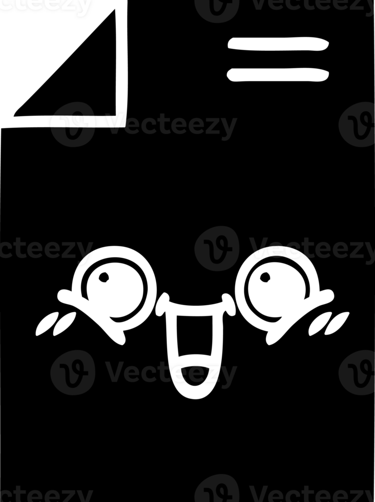 line drawing cartoon of a sheet of paper  solid black icon png