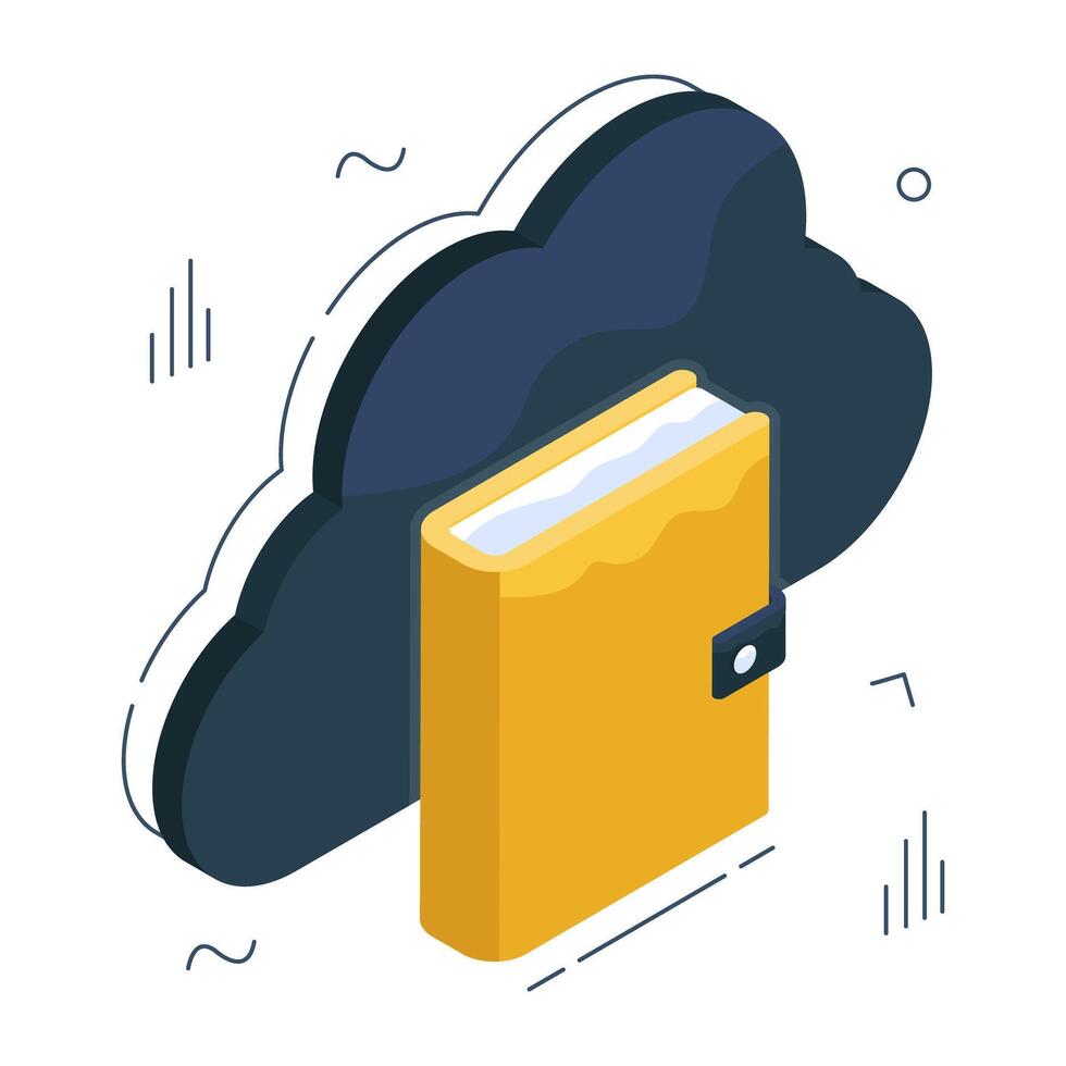 Trendy design icon of cloud book vector