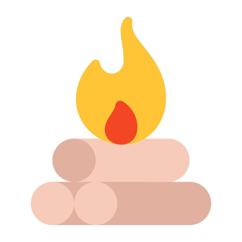 An icon design of campfire vector