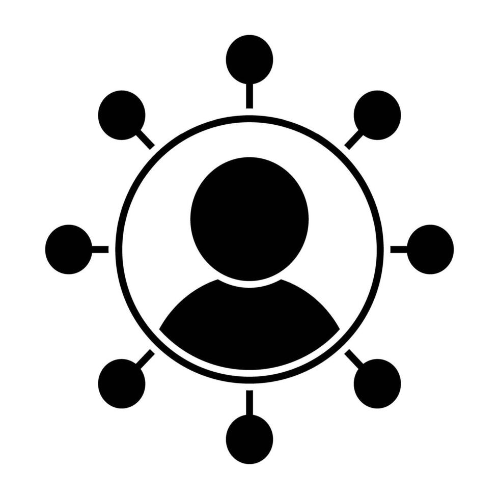 User with network, concept of user network icon vector