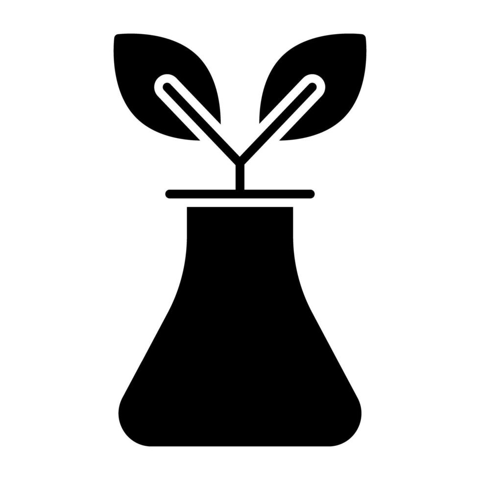 An editable design icon of plant flask vector