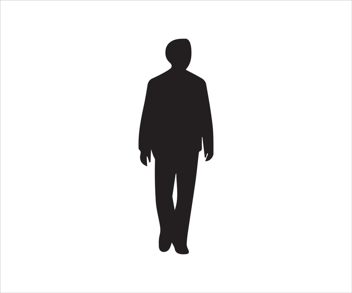 Businessman black silhouette isolated on white background. Vector Illustration.