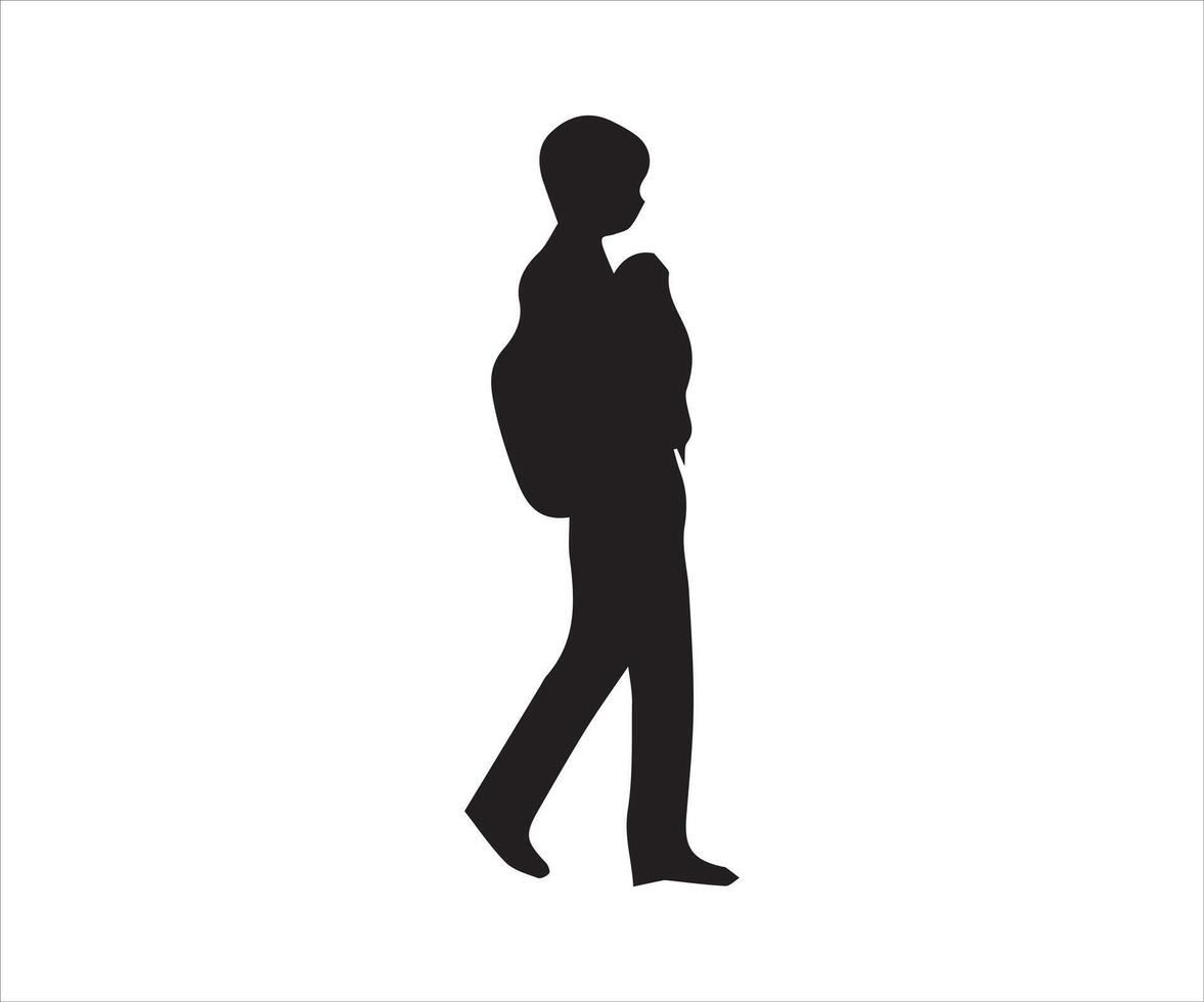 Businessman black silhouette isolated on white background. Vector Illustration.