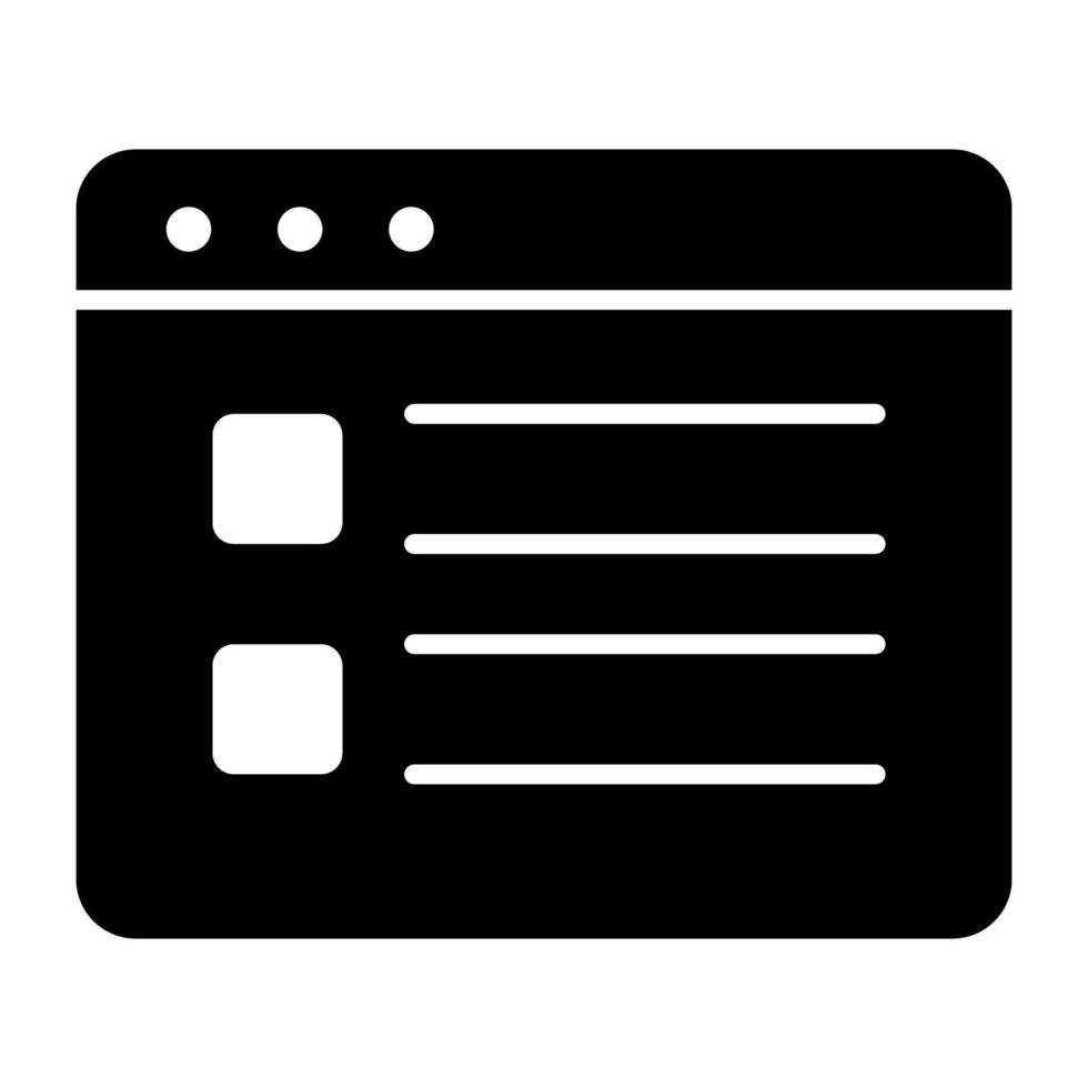 An icon design of web list vector