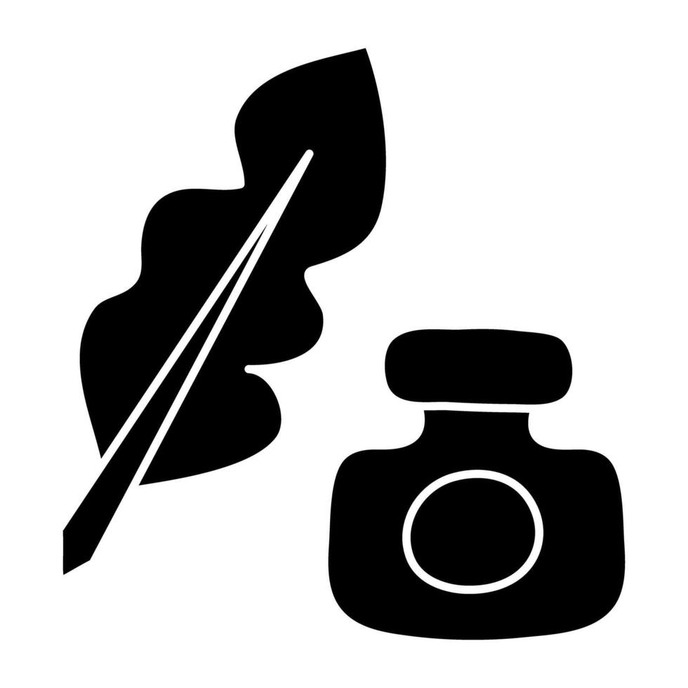 A trendy design icon of quill pen vector