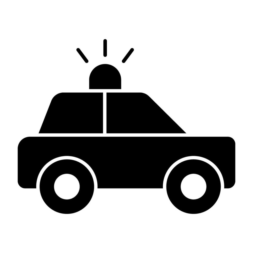 Police car icon in solid design vector