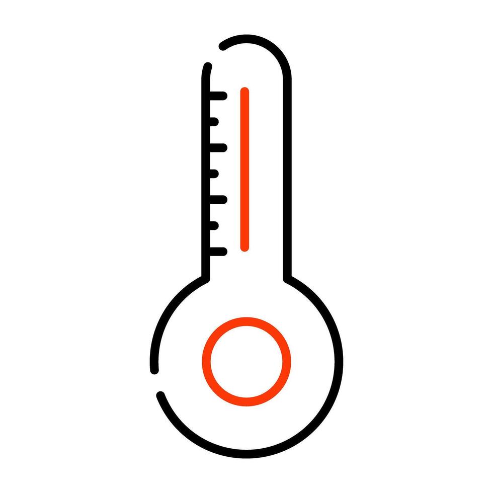 un temperatura indicador icono, lineal diseño de termómetro vector