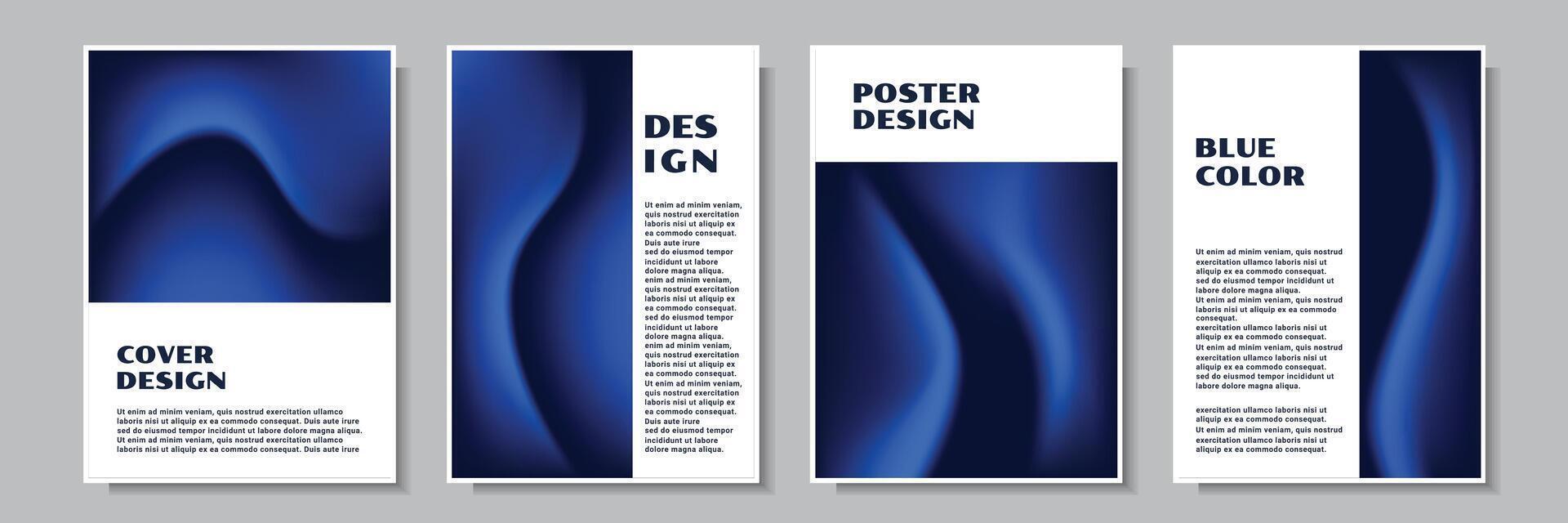 abstract blue dark poster template collection vector design