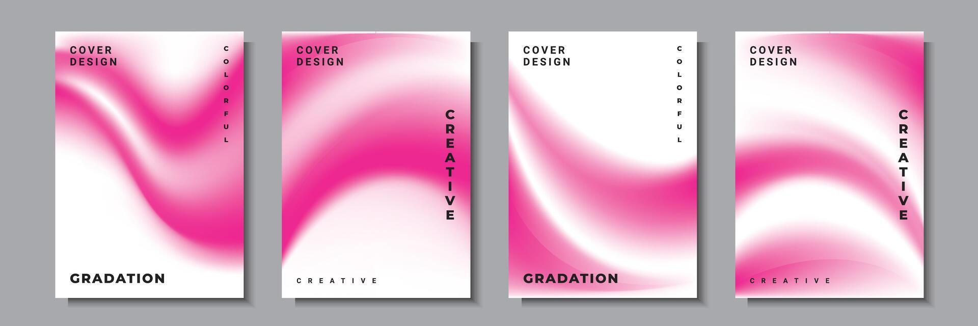 modern pink abstract wavy cover collection vector