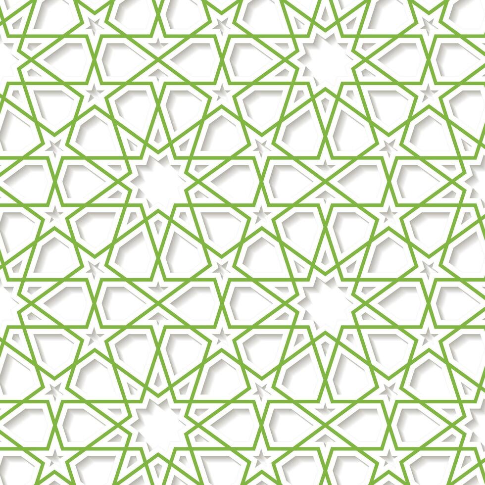 islamic pattern background vector, arabic style geometric 3d texture ornament design vector
