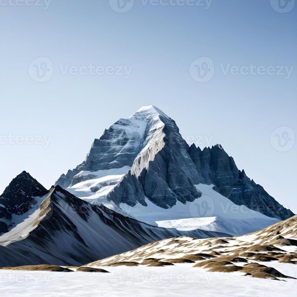 AI generated mountain isolated on white with clipping path photo