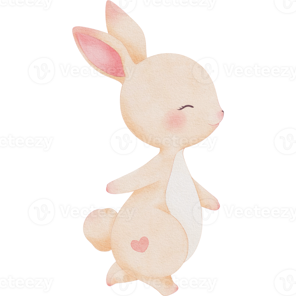 a cute little bunny with a heart on its back png