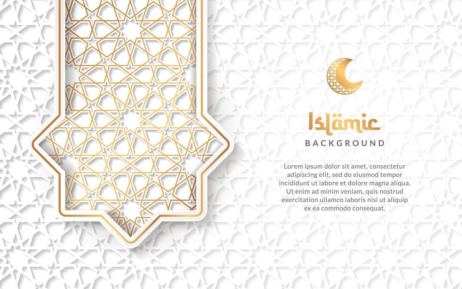 Islamic background with golden luxury arabic pattern vector design