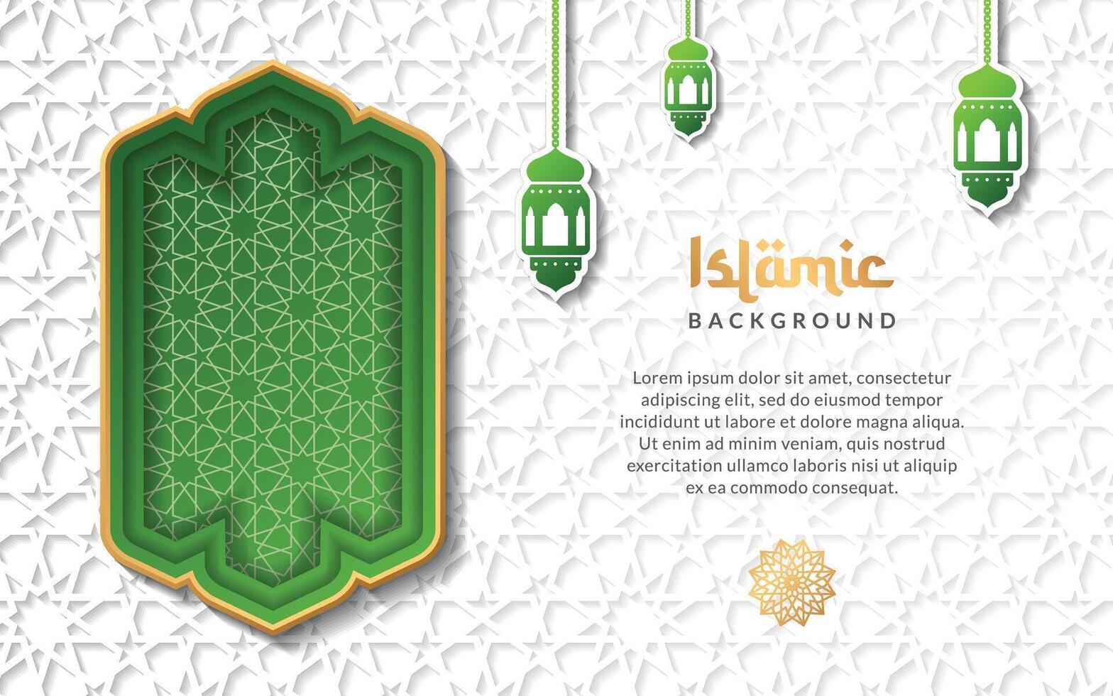 islámico Arábica antecedentes con Ramadán modelo y decorativo ornamento marco vector