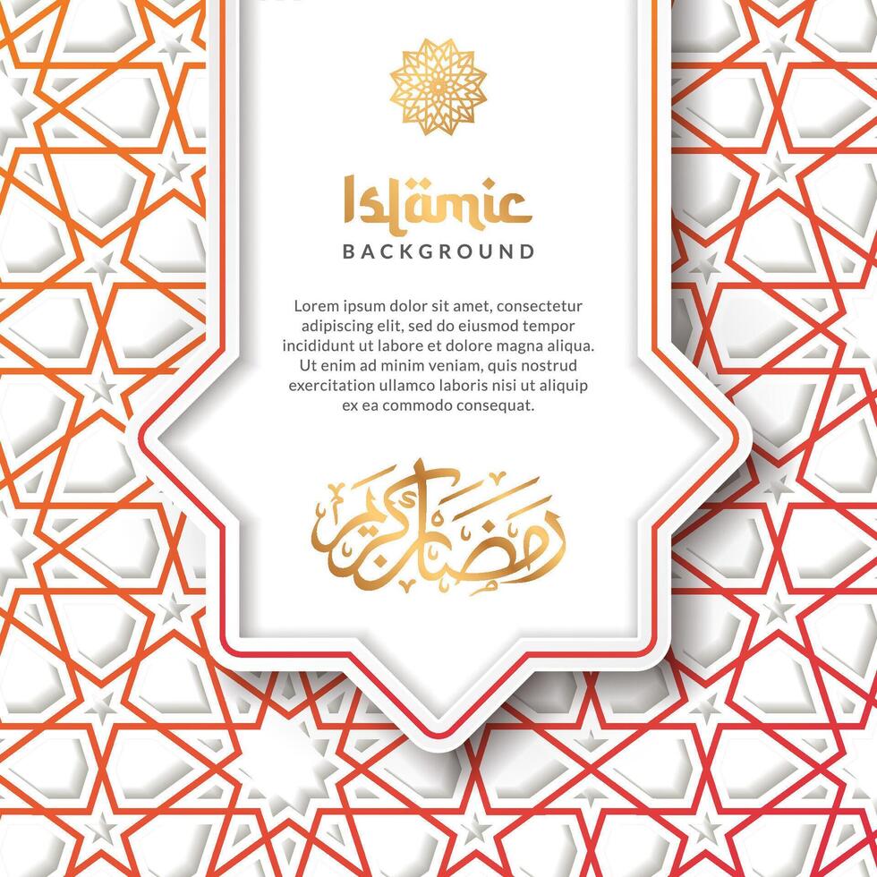 Islamic background with patten ramadan kareem, social media template vector design