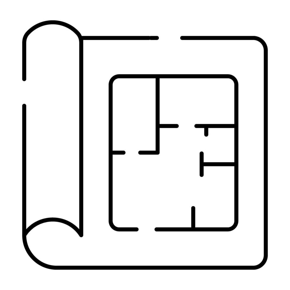 lineal vector diseño de casa plan