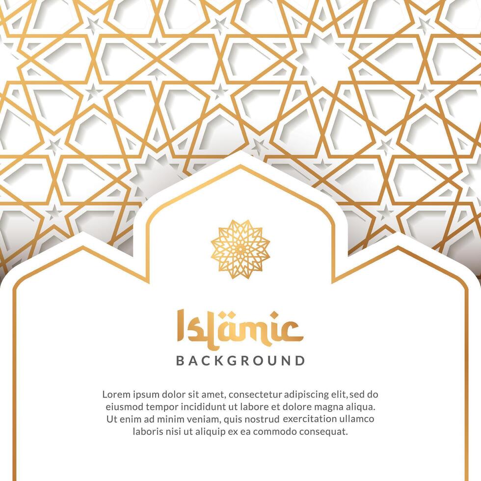 Ramadan Kareem Arabic Islamic Golden Luxury pattern Background with Lantern ornament vector design