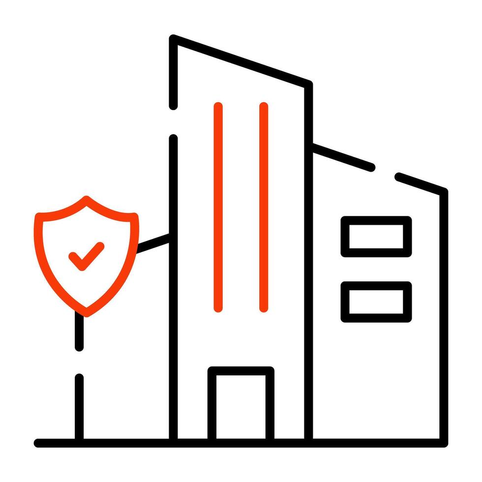 Trendy design icon of secure building vector