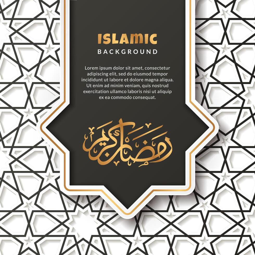 Islamic background with patten ramadan kareem, black color social media template vector design