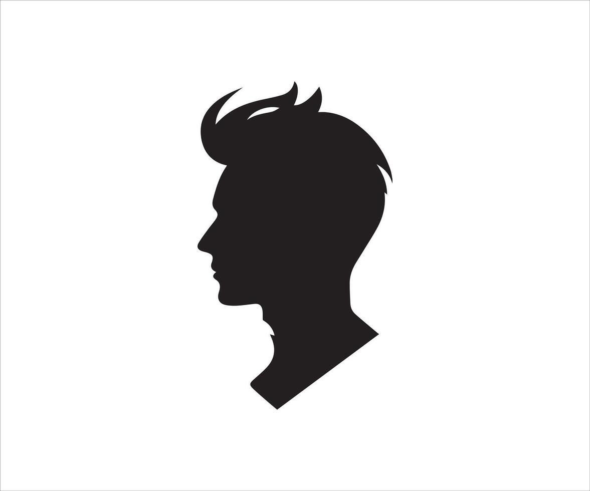 Man face silhouette isolated on white background. Vector illustration for your design