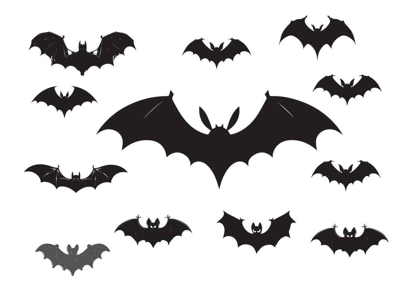 Bat icon isolated on white background. Vector illustration.