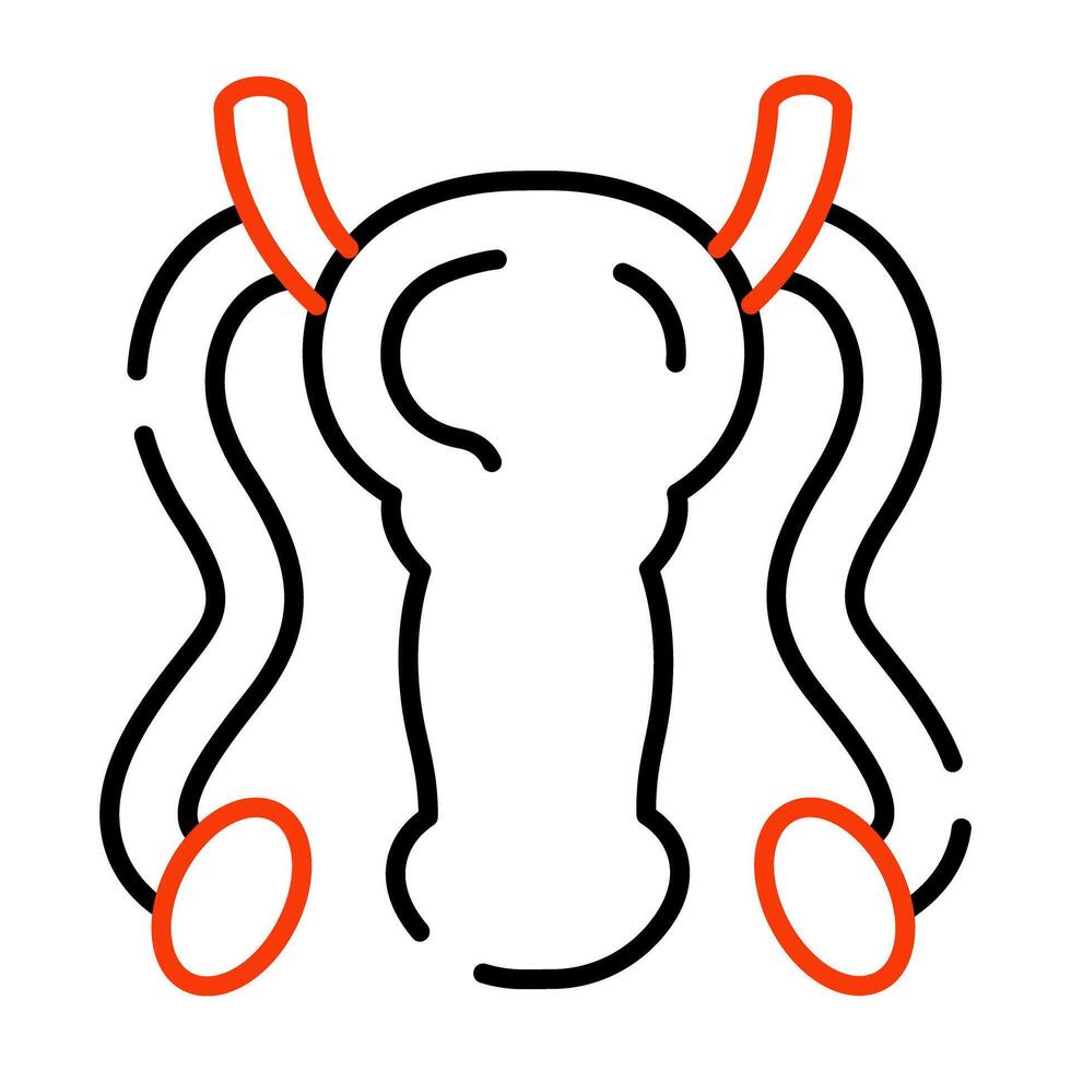 Icon of male reproductive organ in solid design vector